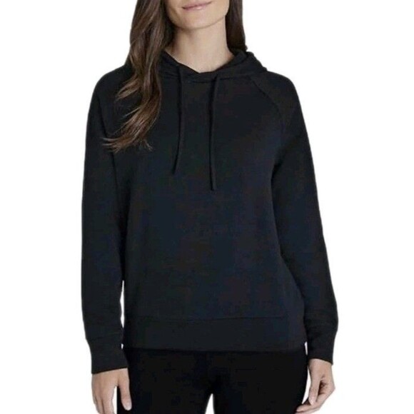 Eddie Bauer Women's Black Knit Relaxed Fit Pullover Hoodie Size Large - Picture 1 of 8